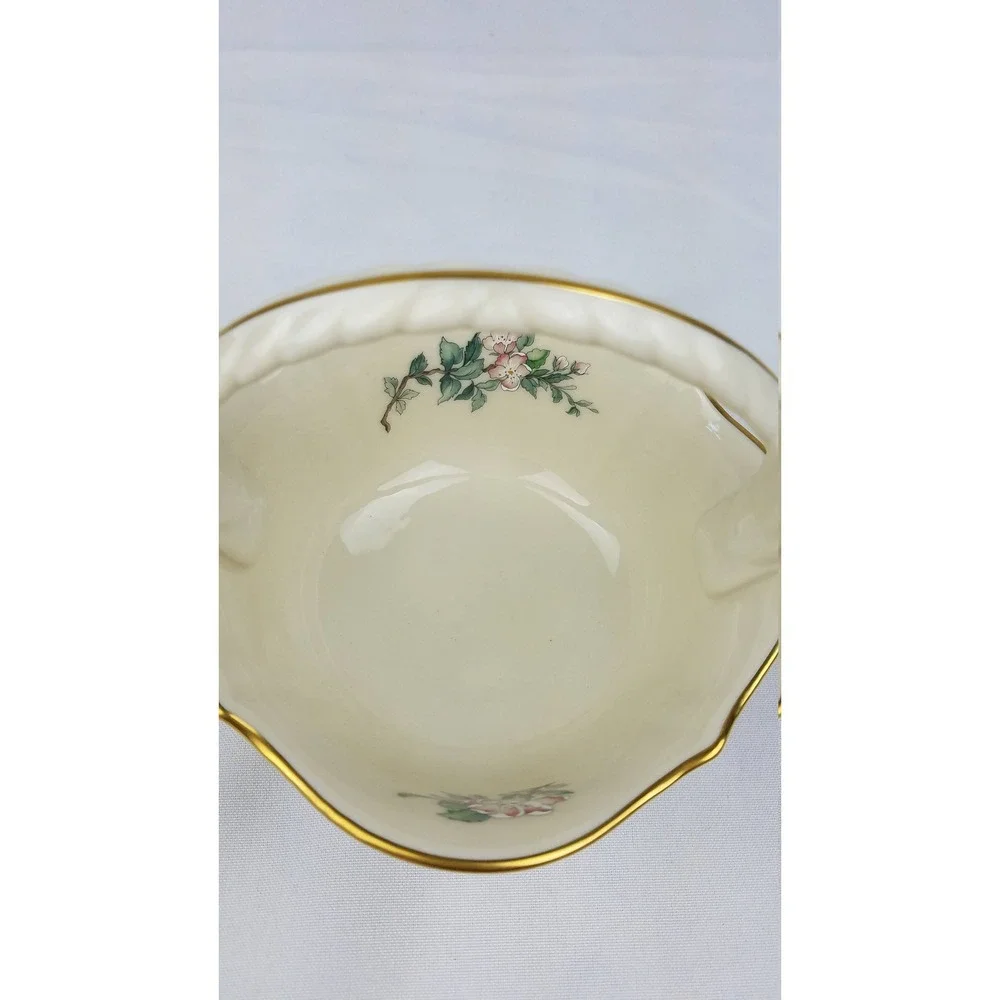 Vintage Lenox serenade‎ basket hand decorated 24k gold bird floral porcelain